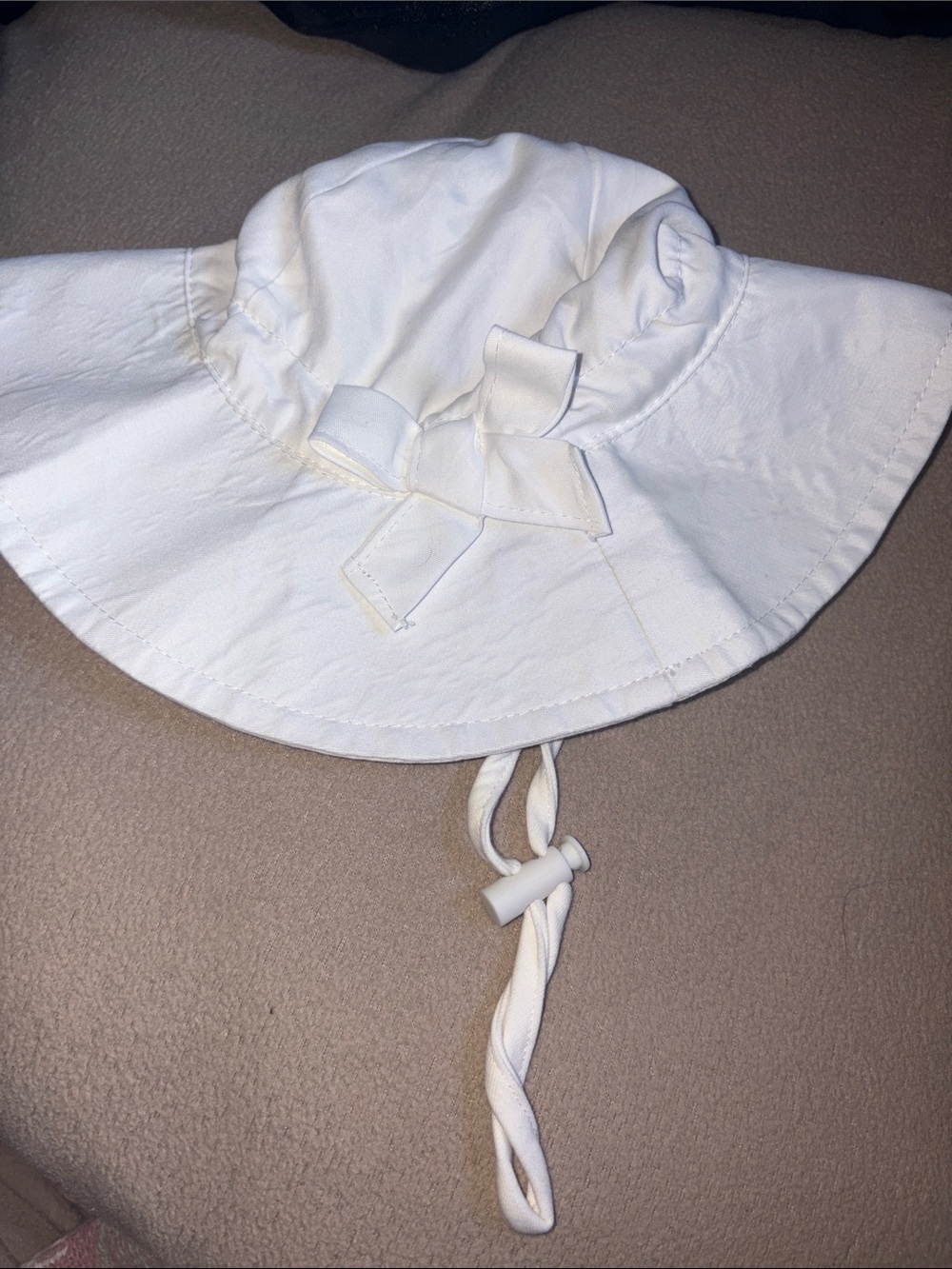 Kids White Sun Hat with Bow